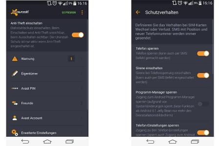Mit der App Avast Anti-Theft orten Sie Ihr Smartphone, lassen sich beim SIM-Karten Wechsel informieren, machen Fotos vom Die...