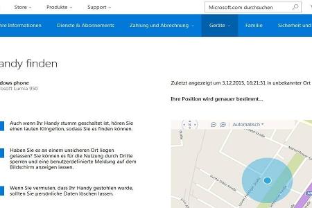 Windows-10-Geräte lassen sich ebenso orten, aus der Ferne sperren und vorhandene Daten lassen sich löschen.