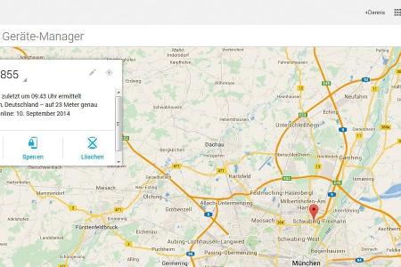 Per Geräte-Manager gelingt die Ortung des Smartphones ganz einfach.