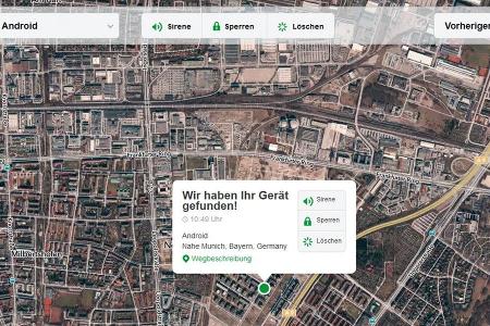 Lookout bietet die Ortung des Smartphones über die eigene Website.