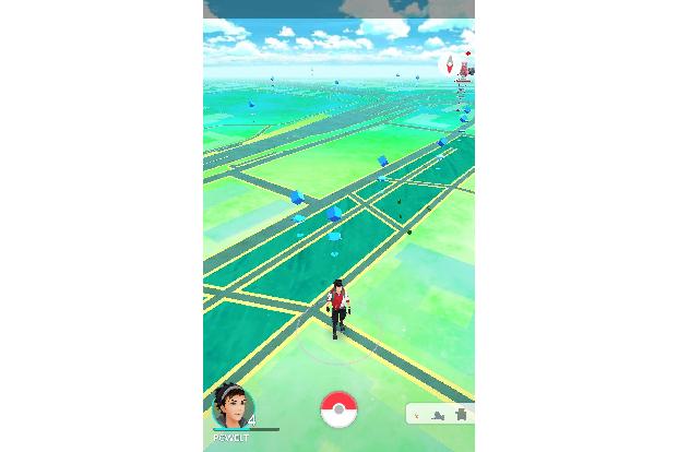 Die Karte verrät, wo sich Pokémons und Pokéstops befinden.