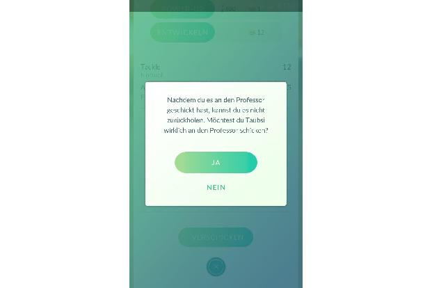 Man kann Pokémon auch gegen Sternenstaub und passende Bonbons tauschen, um andere der gleichen Art zu trainieren.