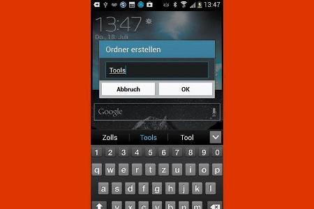 Mit der Ordner-Funktion lassen sich thematisch verwandte Apps schnell finden.