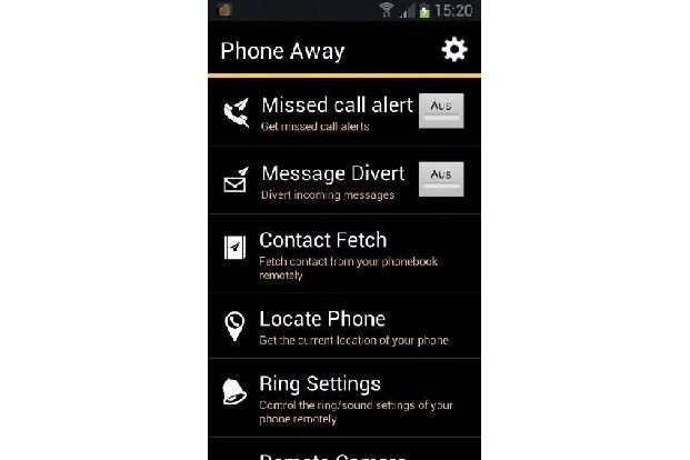 Phone Away Plus - Die App informiert auch bei verlorenem Smartphone über Kontaktaufnahmen.