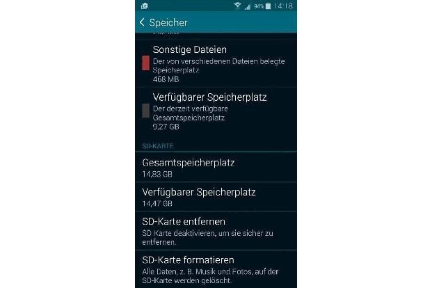 Unter Android 4.4 lassen sich Micro-SD-Karten nur formatieren und entfernen.