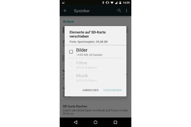 Hierbei können für Bilder, Filme und Musik getrennte Entscheidungen getroffen werden.