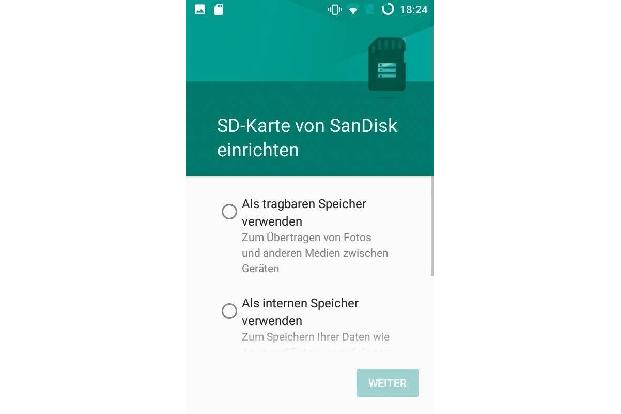 Zur Verwendung einer Micro-SD-Karte als internen Speicher unter Android 6 muss diese formatiert werden.
