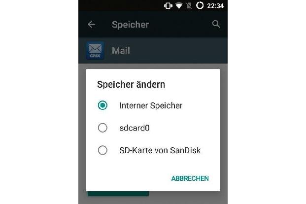 Micro-SD-Karten, die als tragbarer Speicher genutzt werden, können nicht als Gerätespeicher verwendet werden.
