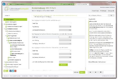 Lohnsteuer kompakt präsentiert sich übersichtlich und ist für Desktop-PCs optimiert.