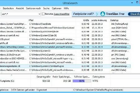 Ultra Search findet Dateien auf NTFS-Partitionen in rasantem Tempo.