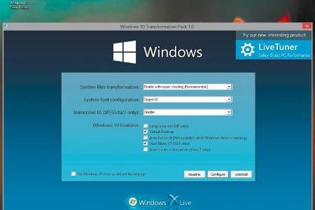 Das kostenlose Windows 10 Transformation UX Pack 1.0 simuliert den Look der Windows 10 Technical Preview samt neuer Bediener...