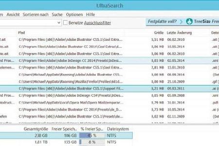 Ultra Search Portable - Ultra Search Portable ist optimal geeignet für die Suche nach Dateien auf Laufwerken mit NTFS-Dateis...