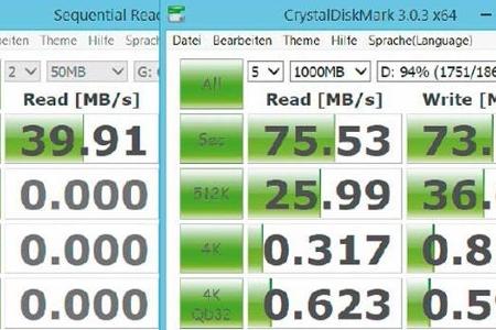 Crystal Disk Mark - Mit Crystal Disk Mark können Sie den Datendurchsatz von SSDs, Festplatten und USB-Laufwerken ermitteln.