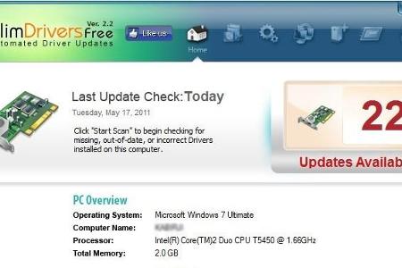 Für Treiber-Updates Ihrer Hardware empfehlen wir SlimDrivers. Der Update-Manager scannt Ihre Hardware-Komponenten nach veral...