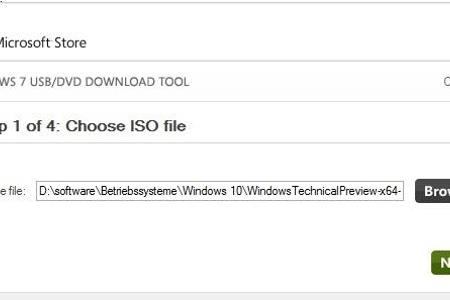 Sie erstellen mit dem Windows USB/DVD Download Tool auch für Windows 10 aus ISO-Dateien bootfähige USB-Sticks.