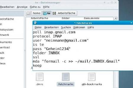 Fetchmail holt Ihre Nachrichten vom E-Mail-Anbieter ab.