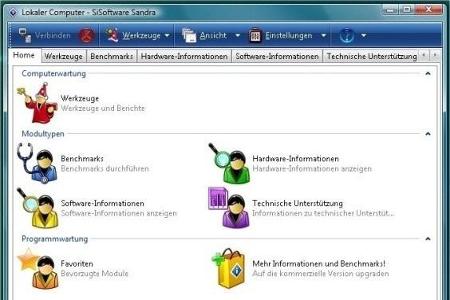 SiSoft Sandra Lite - Sandra zeigt Ihnen wirklich alle Informationen über den PC und bietet Benchmarks zur Leistungsbestimmung.