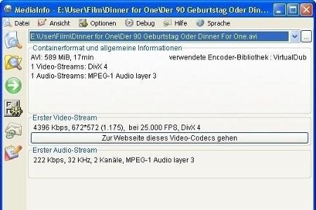 MediaInfo - Lässt sich eine Video- oder Audiodatei nicht abspielen, hilft MediaInfo die Datei zu bestimmen.