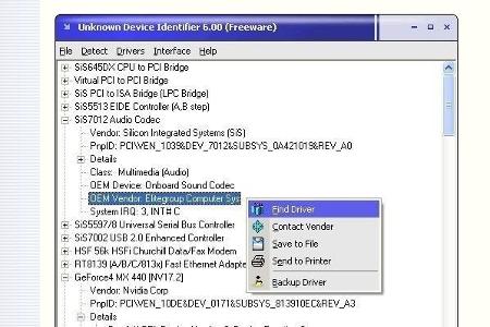 Unknown Device Indentifier - Dieser umfangreiche Gerätemanager zeigt Infos zu unbekannten Systemgeräten auf und installiert ...