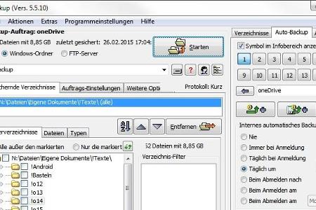 Das Tool Personal Backup ermöglicht eine automatische Sicherung von Daten.