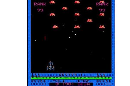 Astro Blaster (1981) - Der Spieler sollte die Temperatur und seinen Treibstoff im Auge behalten, wenn er in diesem Shooter-K...