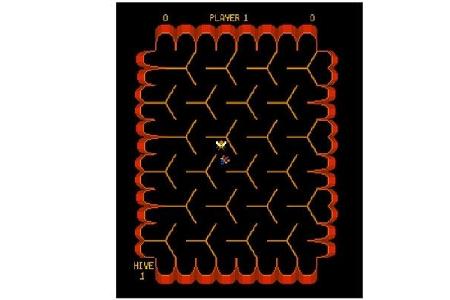 Beezer (1982) - Weichen Sie in diesem Spiel stets der Bienenkönigin aus.