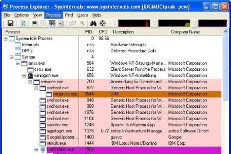 Process Explorer - Das Tool zeigt neben der Bezeichnung der laufenden Anwendungen auch den Hersteller und die Aufgabe des Pr...