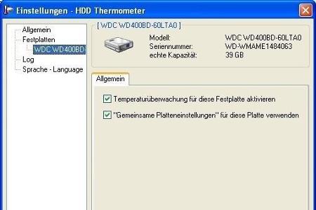HDD Thermometer - Das Tool überwacht die Temperatur der Festplatte.