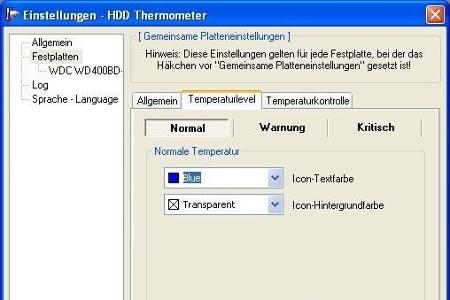 HDD Thermometer - Sie markieren das Level der Temperatur farblich und sorgen damit für eine bessere Darstellung.