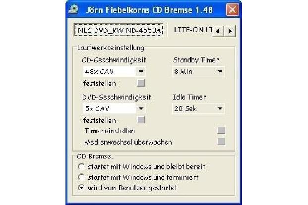 CD Bremse - Wenn Sie die Geschwindigkeit und die Umdrehungszahl des CD/DVD-Laufwerks ändern, bewahren Sie ihren Rechner vor ...