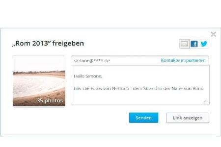 Mittels Fotoalben werden Bilder in Dropbox übersichtlich sortiert und können mühelos geteilt werden.