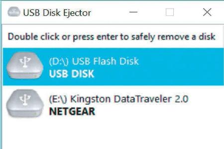 Das Tool USB Disc Ejector wirft USB-Devices mit einem Mausklick sicher aus.