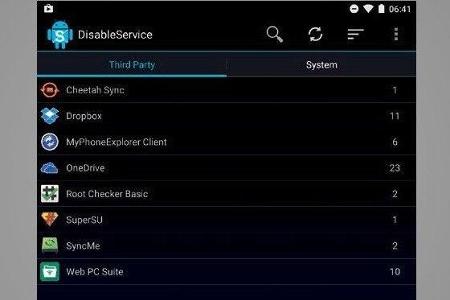 Die App Disable Service, welche allerdings Root-Rechte verlangt, zeigt in ihrem Einstiegsbildschirm alle auf dem Smartphone ...
