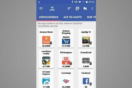 Der Einsatz von Micro-SD-Karten ist speziell auf älteren Android-Version restriktiv organisiert wird. Zusatz-Apps wie AppMgr...