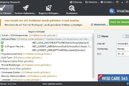 Das kostenlose Tool Wise Registry Cleaner entfernt überflüssigen Ballast aus der Windows-Registry.