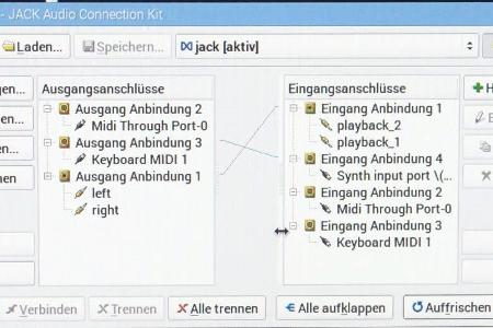 Nachdem die Verbindungen zwischen den Anschlüssen hergestellt sind steht das System.