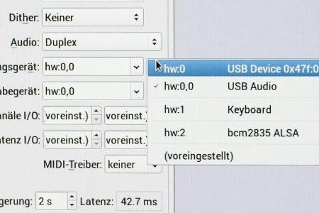 Die Verwendung einer USB-Soundkarte bietet sich an.