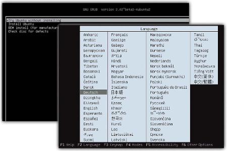 Zu Beginn der Installation von Ubuntu steht die Sprachauswahl an.