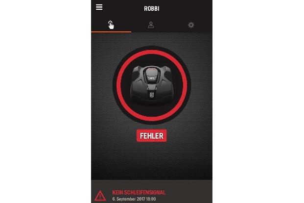 Erst beim Öffnen der Husqvarna Smartphone-App wird die Fehlermeldung angezeigt.