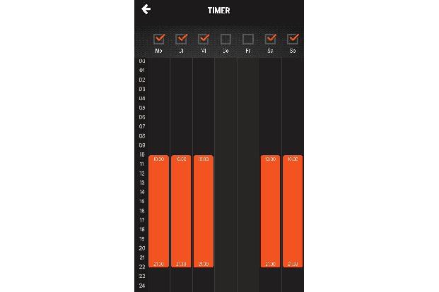 Husqvarna Smartphone-App: Timer-Programmierung.