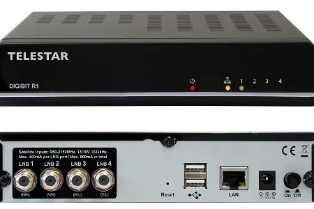 Der Telestar Digibit R1 verfügt über vier Tuner und einen Ethernet-Anschluss.