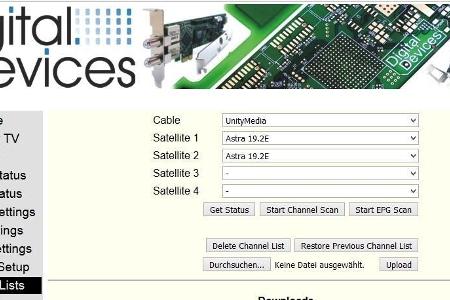 Bevor der IPTV-Server M3U-Listen ausliefern kann, führt man einen „Channel Scan“ durch.