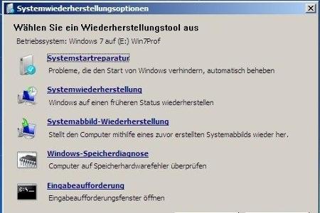 Die Windows-Systemwiederherstellungsoptionen liefern bereits ab Werk Tools, mit denen man den Systemstart repariert oder den...