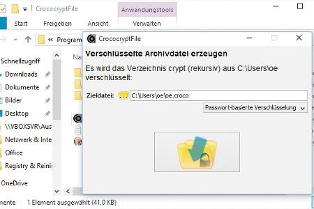Mit dem Tool Crococryptfile lassen sich Dateien und Ordner verschlüsseln.