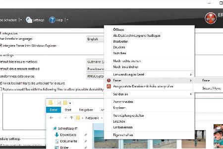 Das Tool Eraser sorgt beim Löschen von Dateien dafür, dass alle Spuren von der Festplatte verschwinden.