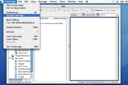 Microsoft Entourage auf dem Mac.
