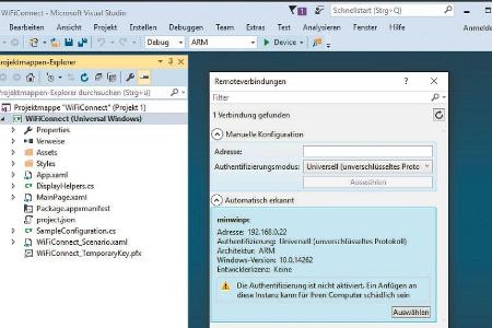 Grundlegend für die Entwicklung unter Windows: Visual Studio 2015.