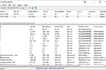 Multimonitortool liefert Informationen über geöffnete Fenster und bietet einige Zusatzoptionen.