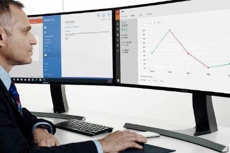 Eine gute Alternative zu einer Multimonitor- Konfiguration bietet ein Curved Monitor.