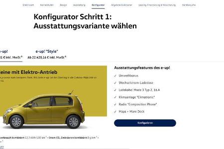 VW e-Up Konfigurator